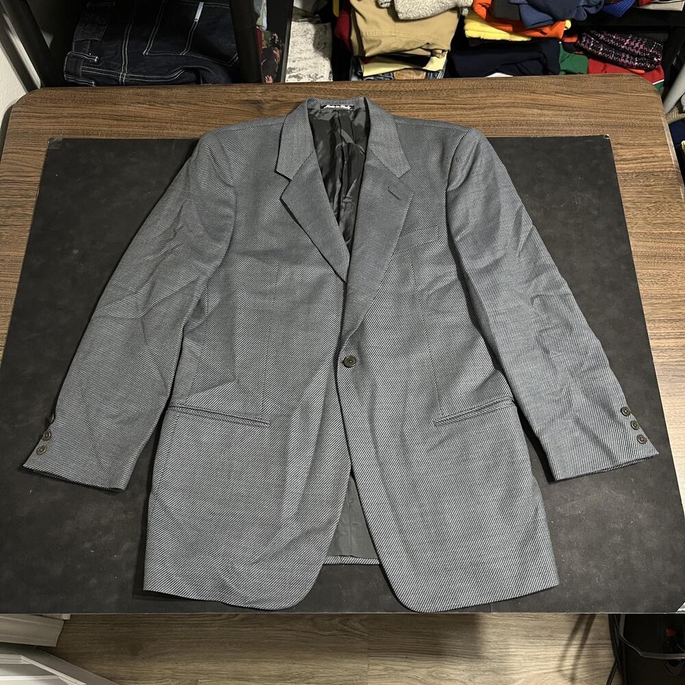 Giorgio Armani Blazer Mens 42 Vintage Herringbone Wool Mohair Sport Coat Italy